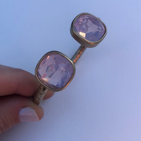 Gold bracelet with pink gemstones - Picture 3 of 5
